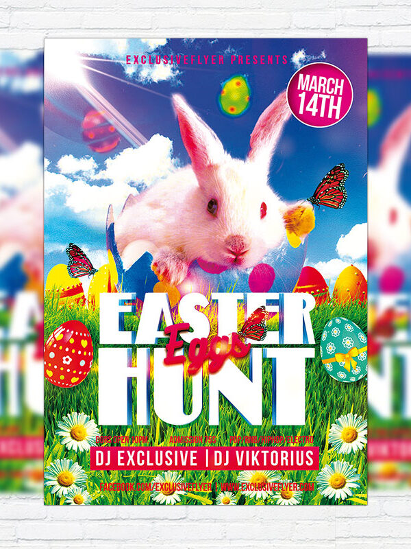 Easter Eggs Hunt - Premium Flyer Template + Facebook Cover