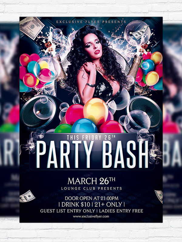 Party Bash - Premium Flyer Template + Facebook Cover