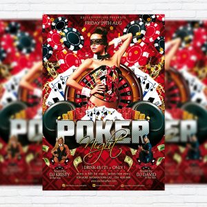 Poker Night - Premium Flyer Template + Facebook Cover