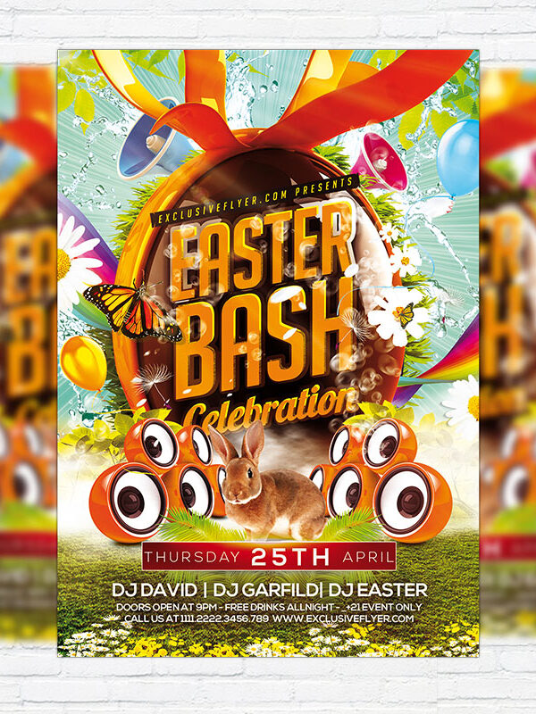 Easter Bash - Premium Flyer Template + Facebook Cover