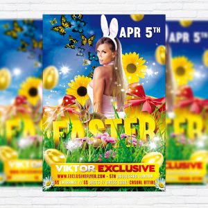 Easter Party - Premium Flyer Template + Facebook Cover