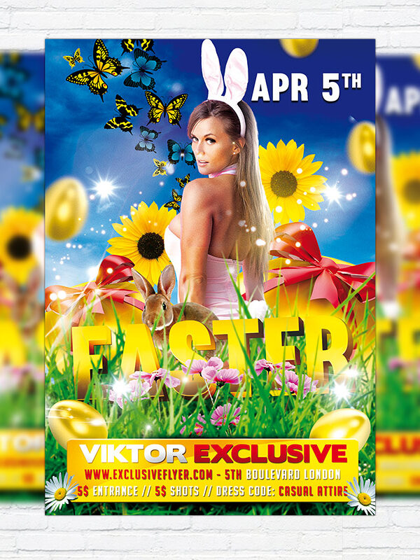 Easter Party - Premium Flyer Template + Facebook Cover