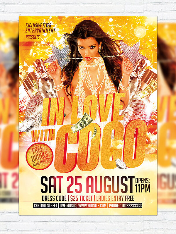 In Love With Coco - Premium Flyer Template + Facebook Cover
