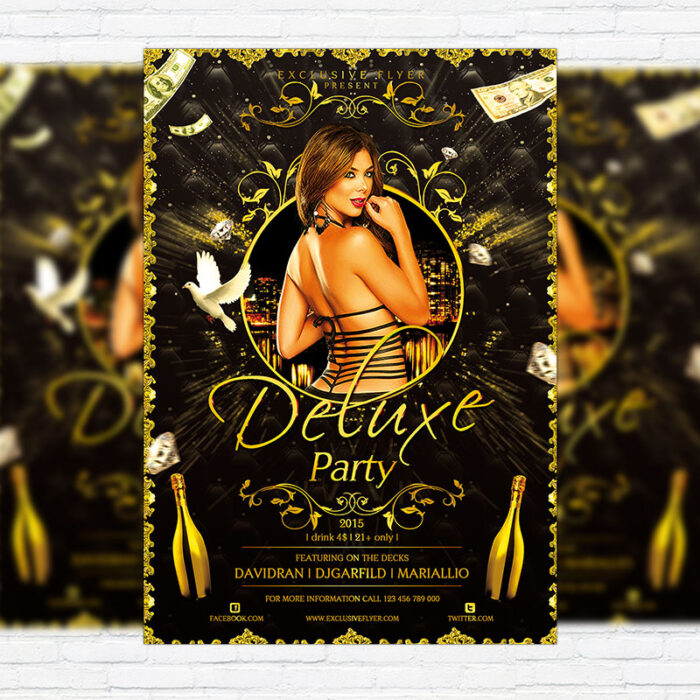 Deluxe Party - Premium Flyer Template + Facebook Cover