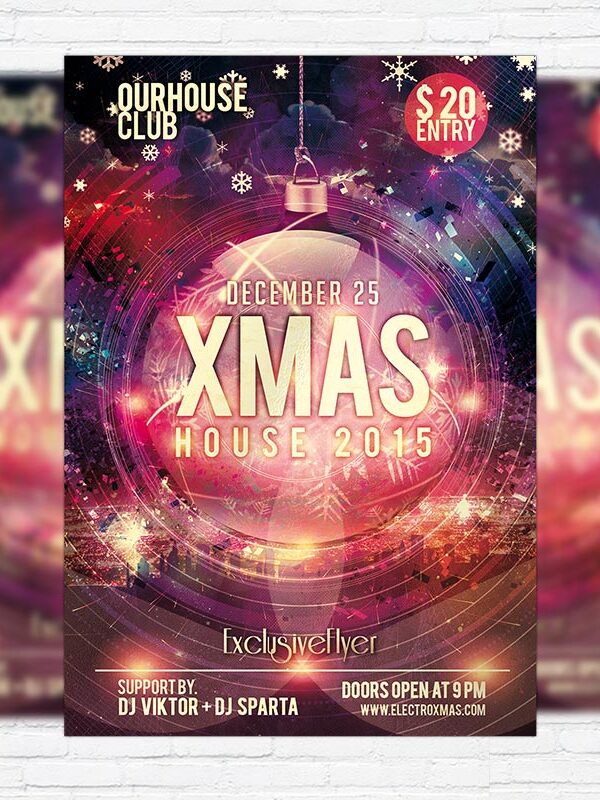 Xmas House Party - Premium PSD Flyer Template