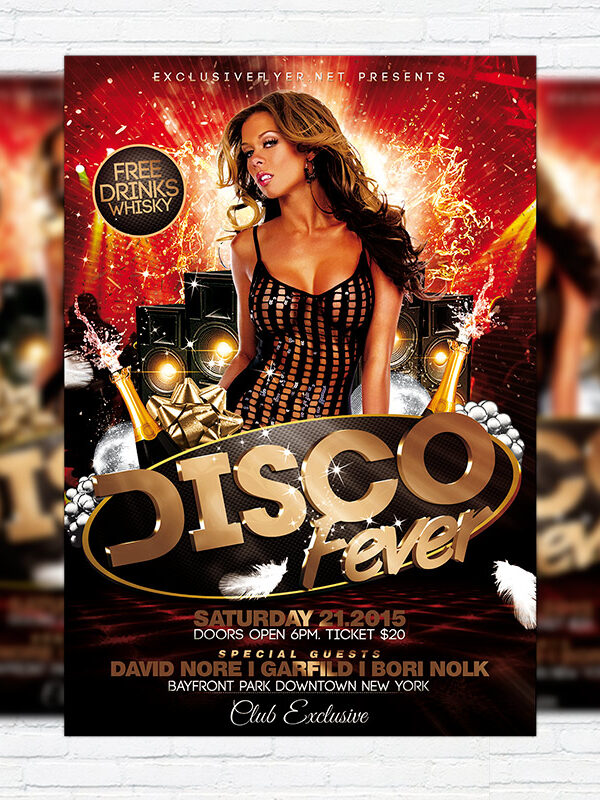 Disco Fever - Premium Flyer Template + Facebook Cover