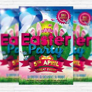 Easter Party - Premium Flyer Template + Facebook Cover