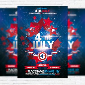 4th of July - Premium Flyer Template + Facebook Cover