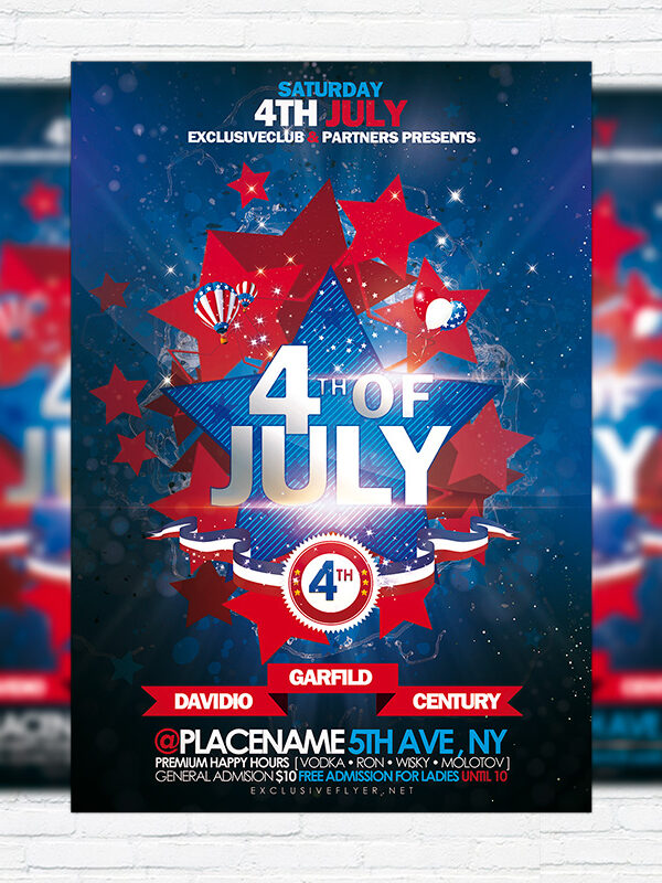 4th of July - Premium Flyer Template + Facebook Cover