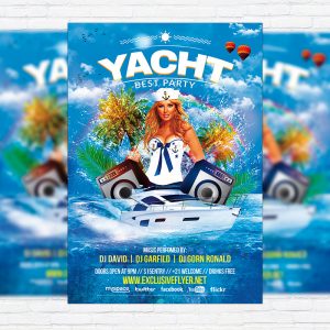 Yacht Party - Premium Flyer Template + Facebook Cover