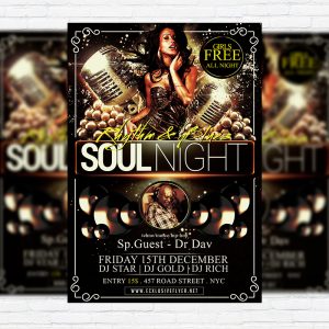 Soul Night - Premium Flyer Template + Facebook Cover