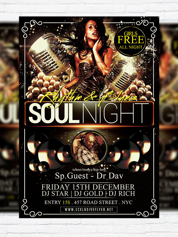 Soul Night - Premium Flyer Template + Facebook Cover