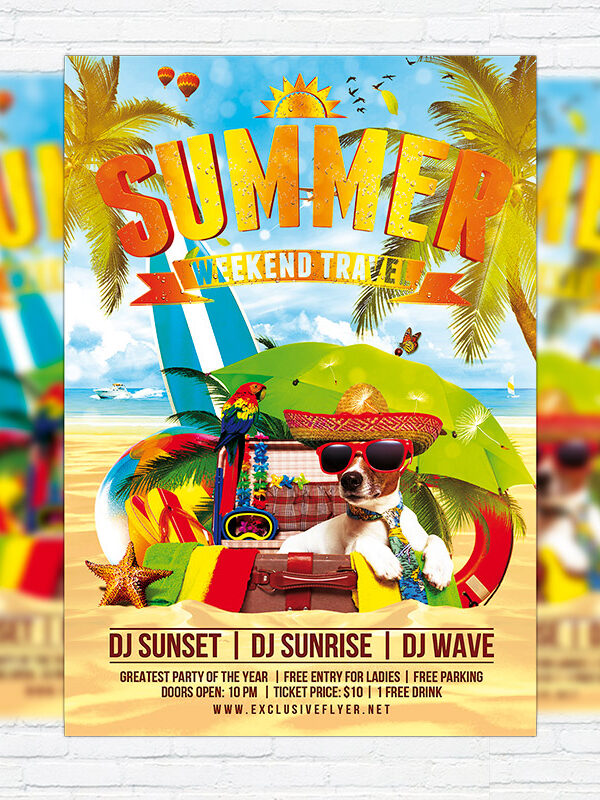 Summer Holiday Travel - Premium Flyer Template + Facebook Cover