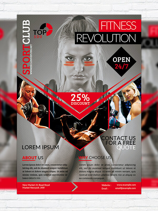 Fitness Revolution - Premium Flyer Template + Facebook Cover