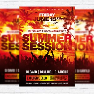 Summer Session - Premium Flyer Template + Facebook Cover