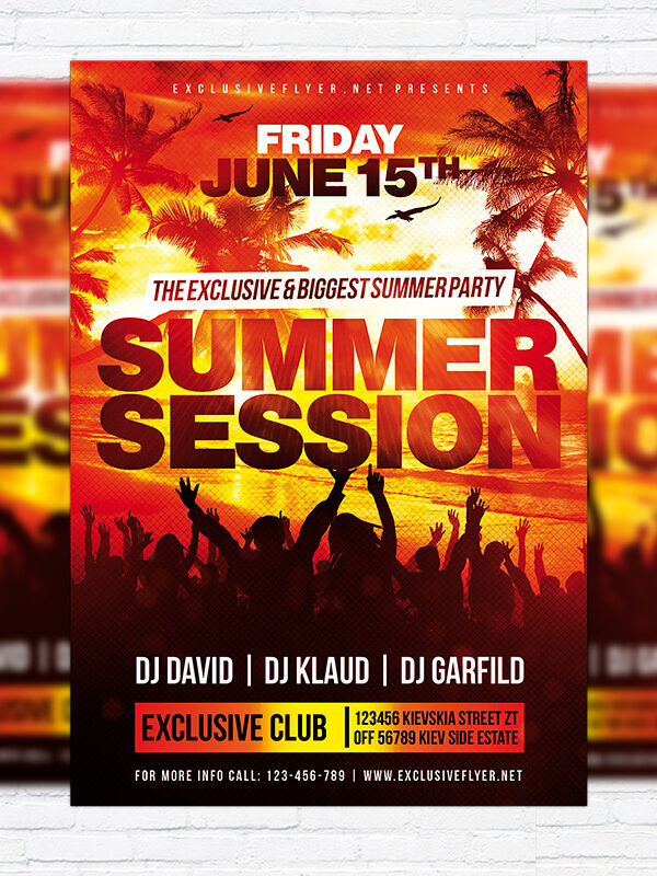 Summer Session - Premium Flyer Template + Facebook Cover