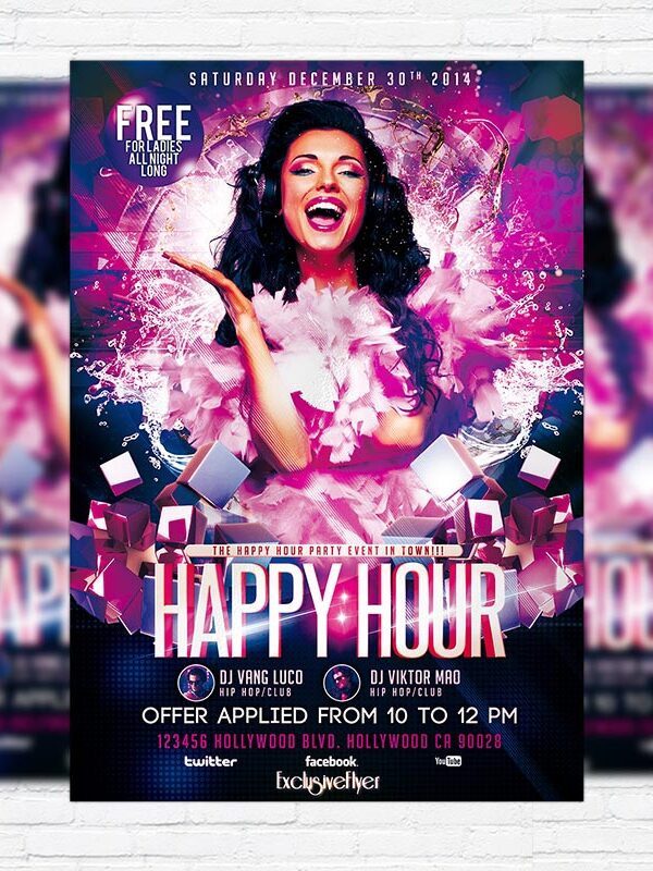 Happy Hour Party - Premium PSD Flyer Template