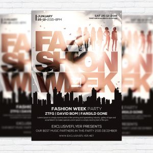Fashion Week - Premium Flyer Template + Facebook Cover