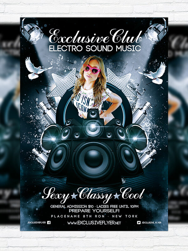 Exclusive Club - Premium Flyer Template + Facebook Cover