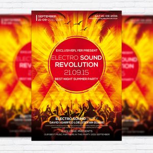 Electro Sound Revolution - Premium Flyer Template + Facebook Cover