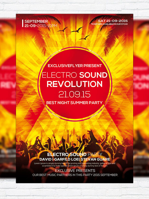 Electro Sound Revolution - Premium Flyer Template + Facebook Cover