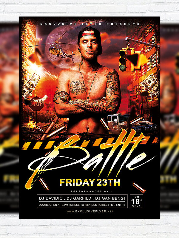 Rapper Battle - Premium Flyer Template + Facebook Cover