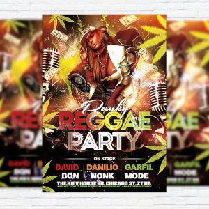 Reggae Party - Premium Flyer Template + Facebook Cover