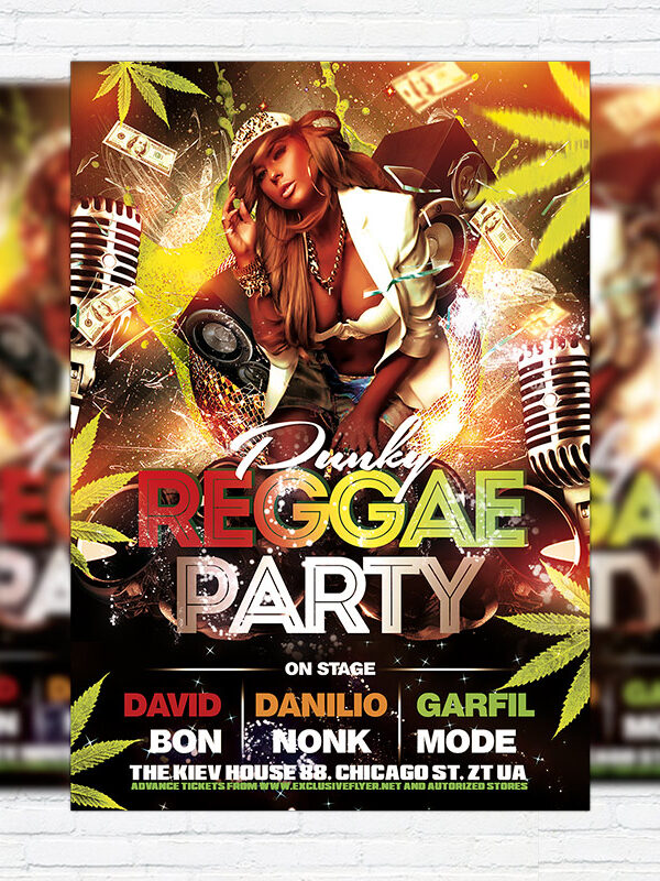 Reggae Party - Premium Flyer Template + Facebook Cover