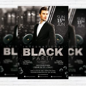 International Black Party - Premium Flyer Template + Facebook Cover