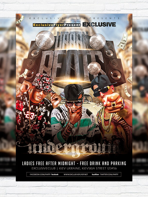 Urban Beats - Premium Flyer Template + Facebook Cover