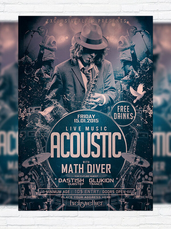 Live Acoustic Music - Premium PSD Flyer Template