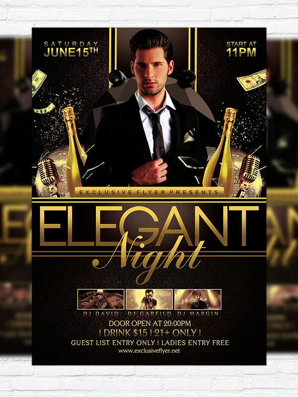 Elegant Night - Premium Flyer Template + Facebook Cover