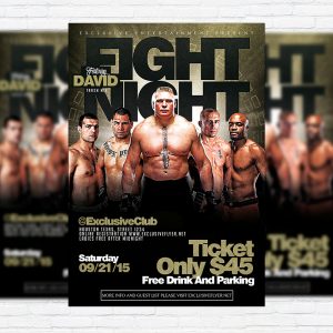 Fight Night Vol.2 - Premium Flyer Template + Facebook Cover