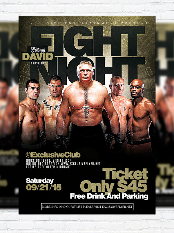 Fight Night Vol.2 - Premium Flyer Template + Facebook Cover