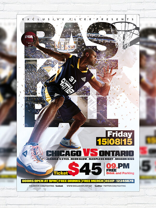 Basketball - Premium Flyer Template + Facebook Cover