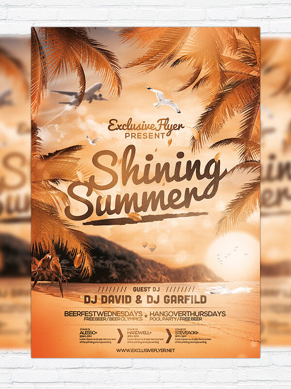 Shining Summer - Premium Flyer Template + Facebook Cover