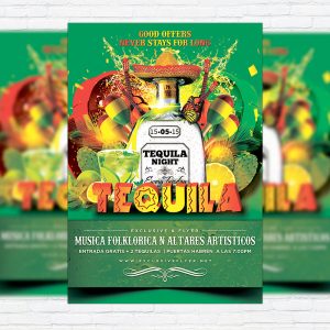 Tequila Party - Premium Flyer Template + Facebook Cover