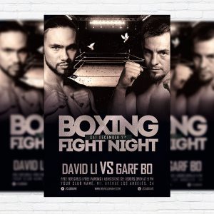 Boxing Fight Night - Premium Flyer Template + Facebook Cover