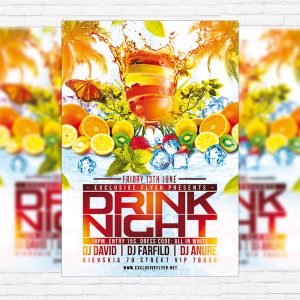 Drink Night - Premium Flyer Template + Facebook Cover