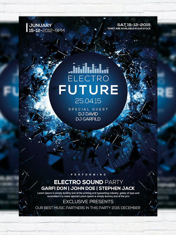 Electro Future Vol.3 - Premium Flyer Template + Facebook Cover