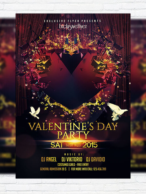 Valentine`s Day Party - Premium PSD Flyer Template