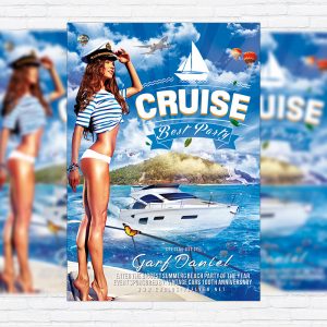 Cruise Best Party - Premium Flyer Template + Facebook Cover