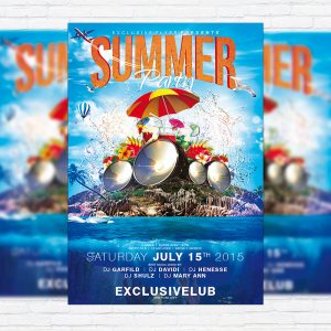 Summer Party Vol.4 - PSD Flyer Template + Facebook Cover