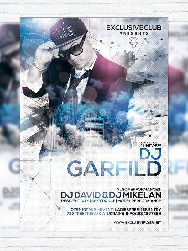 Special Guest DJ Garfild - Premium Flyer Template + Facebook Cover