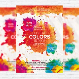 Electro Colors - Premium Flyer Template + Facebook Cover
