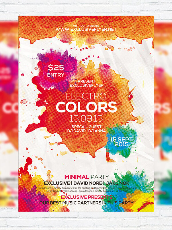Electro Colors - Premium Flyer Template + Facebook Cover