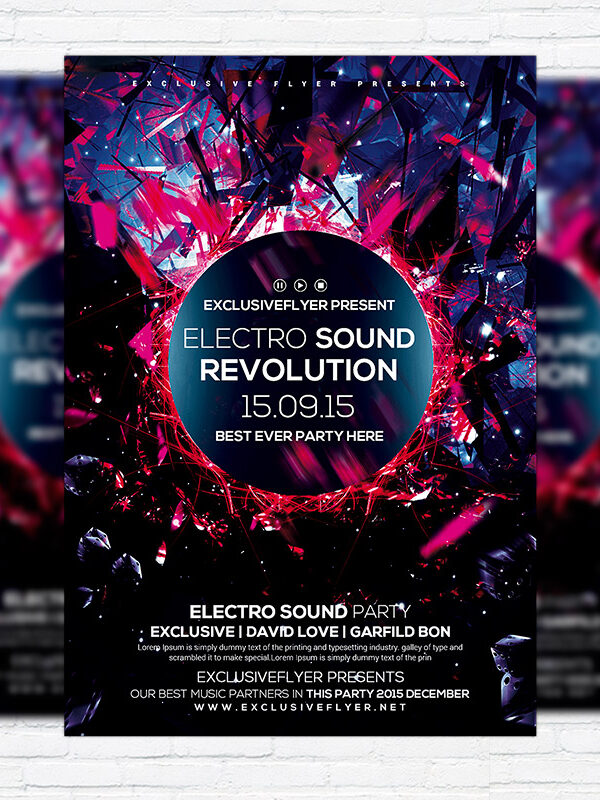 Electro Sound Revolution - Premium Flyer Template + Facebook Cover
