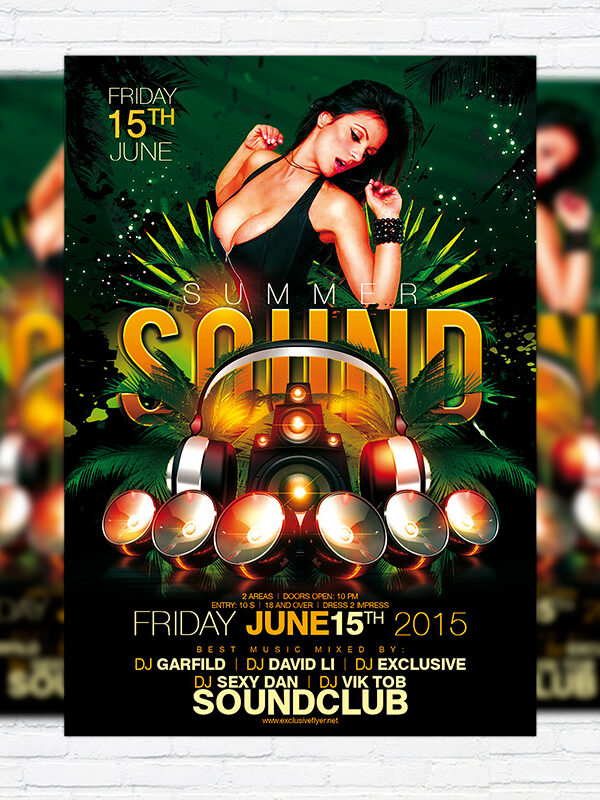 Summer Sound - Premium Flyer Template + Facebook Cover