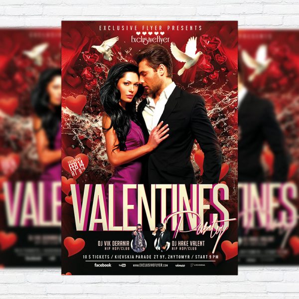Valentines Party - Premium PSD Flyer Template