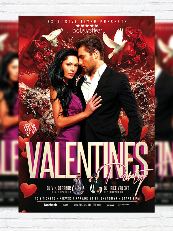 Valentines Party - Premium PSD Flyer Template